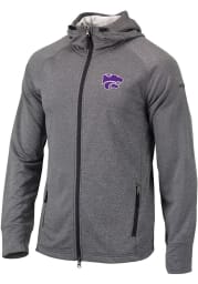 Columbia K-State Wildcats Mens Charcoal Ace Long Sleeve Full Zip Jacket