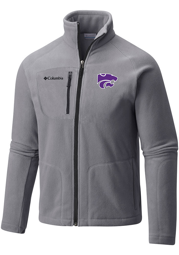 Columbia K-State Wildcats Mens Grey Fast Trek Long Sleeve Full Zip Jacket