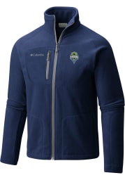 Columbia Seattle Sounders FC Mens Navy Blue Fast Trek II Long Sleeve Full Zip Jacket