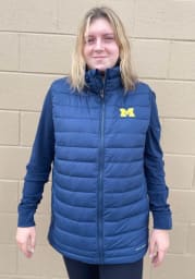 Columbia Michigan Wolverines Mens Navy Blue Powder Lite Sleeveless Jacket
