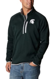 Columbia Michigan State Spartans Mens Green Canyon Point Sweater Fleece Long Sleeve 1/4 Zip Pull..
