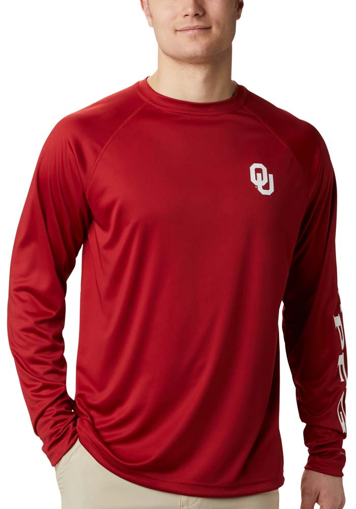 Columbia Oklahoma Sooners Crimson Terminal Tackle Long Sleeve T-Shirt