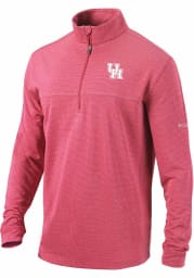 Columbia Houston Cougars Mens Red Soar Long Sleeve 1/4 Zip Pullover