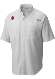 Columbia Indiana Hoosiers Mens White Tamiami Short Sleeve Dress Shirt