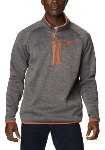 Columbia Texas Longhorns Mens Charcoal Canyon Point Sweater Fleece Long Sleeve 1/4 Zip Pullover