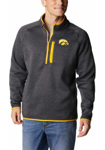 Columbia Iowa Hawkeyes Mens Charcoal Canyon Point Sweater Fleece Long Sleeve 1/4 Zip Pullover