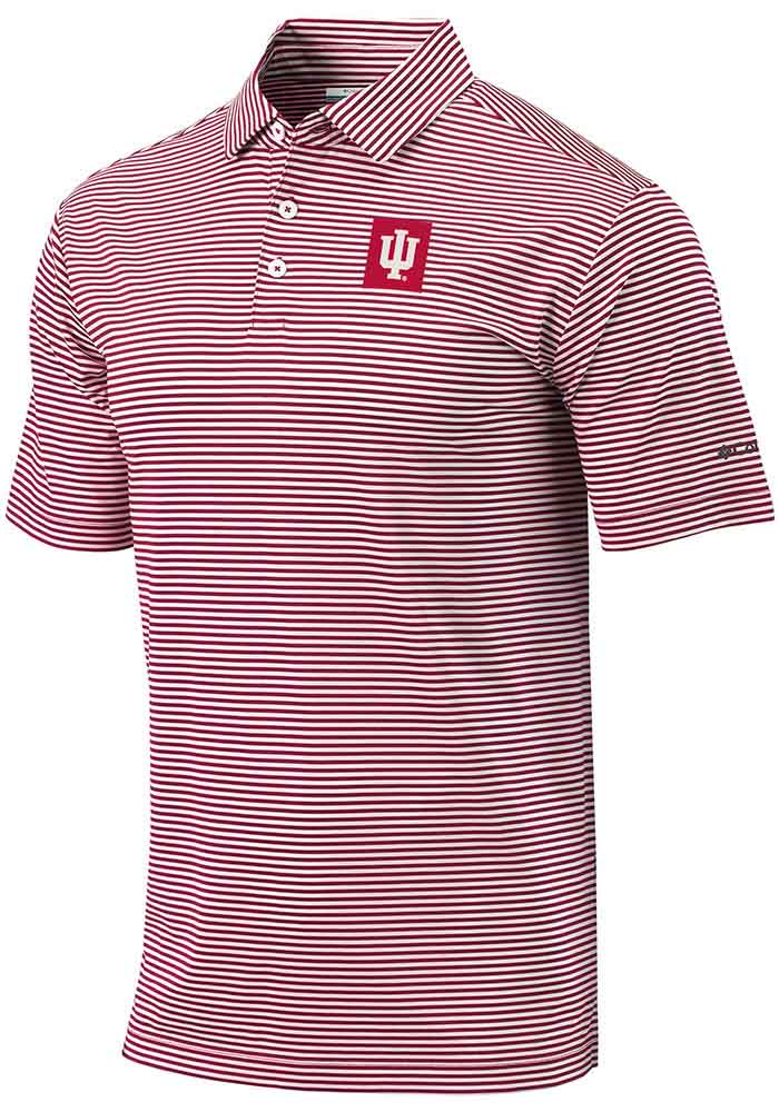 Columbia Indiana Hoosiers Mens Red Club Invite Short Sleeve Polo