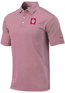 Mens Indiana Hoosiers Red Columbia Club Invite Short Sleeve Polo Shirt
