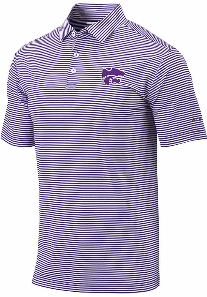 Columbia K-State Wildcats Mens Purple Club Invite Short Sleeve Polo