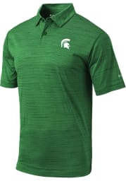 Columbia Michigan State Spartans Mens Green Set Short Sleeve Polo