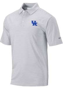 Columbia Kentucky Wildcats Mens Grey Club Invite Short Sleeve Polo