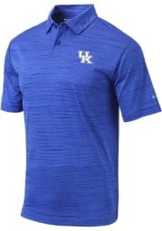 Columbia Kentucky Wildcats Mens Blue Shotgun Short Sleeve Polo