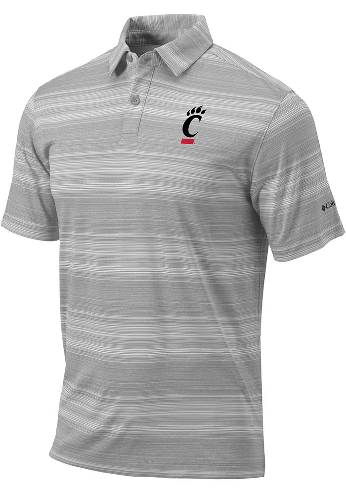 Columbia Cincinnati Bearcats Mens Grey Slide Short Sleeve Polo