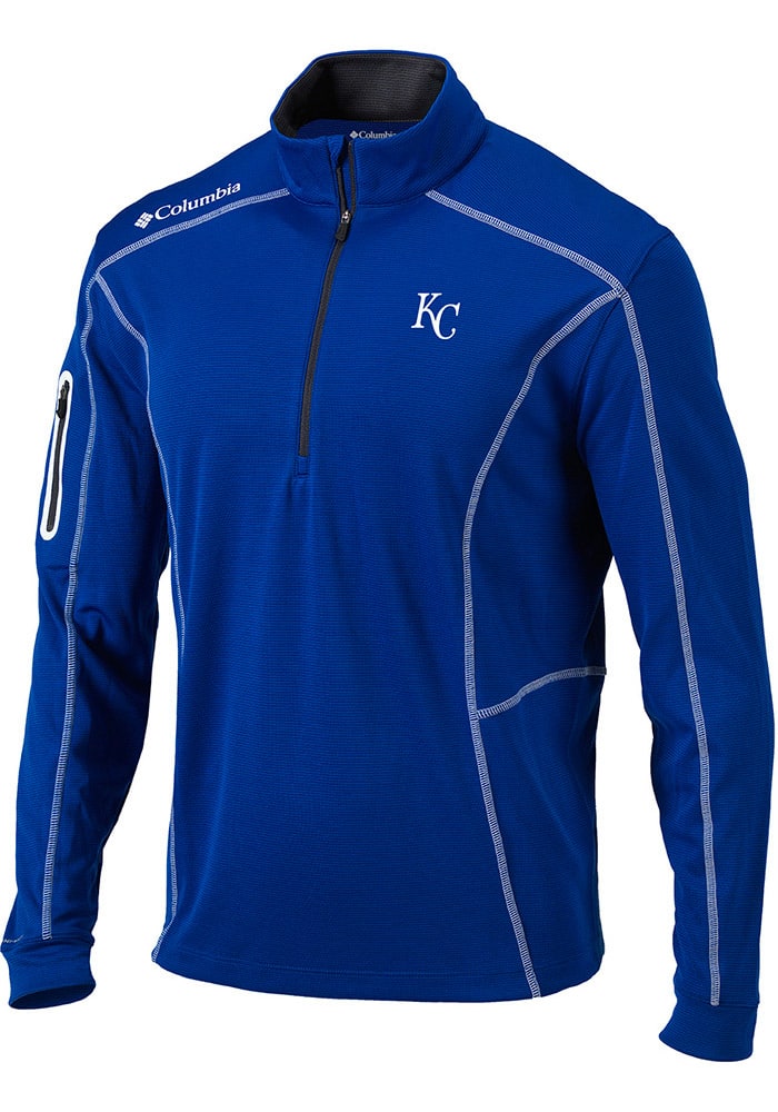 Columbia Kansas City Royals Mens Blue Shotgun Long Sleeve 1/4 Zip Pullover
