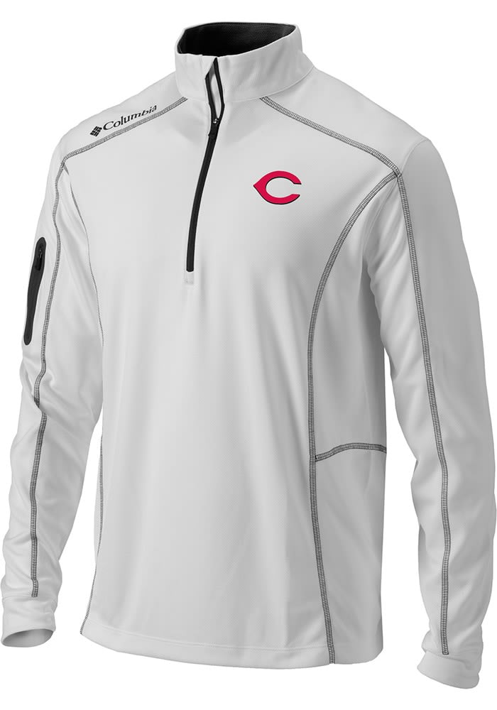 Columbia Cincinnati Reds Mens Shotgun Long Sleeve Qtr Zip Pullover