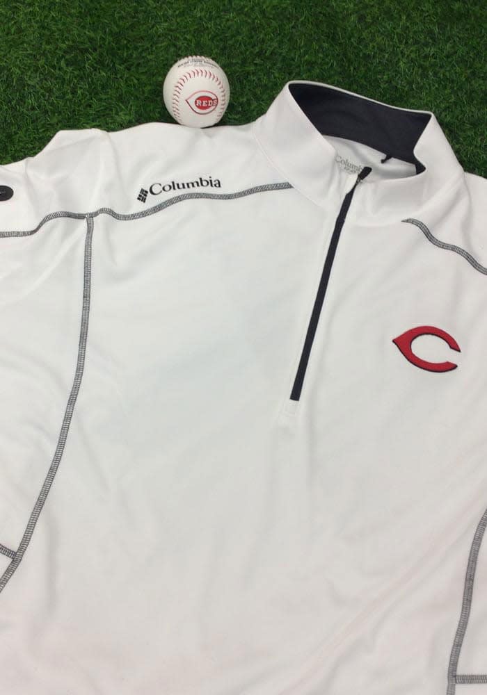 Columbia Cincinnati Reds Mens Shotgun Long Sleeve Qtr Zip Pullover