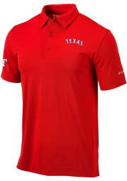 Columbia Texas Rangers Mens Red Drive Short Sleeve Polo