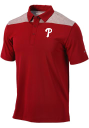 Columbia Philadelphia Phillies Mens Red Utility Short Sleeve Polo