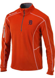 Columbia Detroit Tigers Mens Orange Heat Seal Omni-Wick Shotgun Long Sleeve 1/4 Zip Pullover