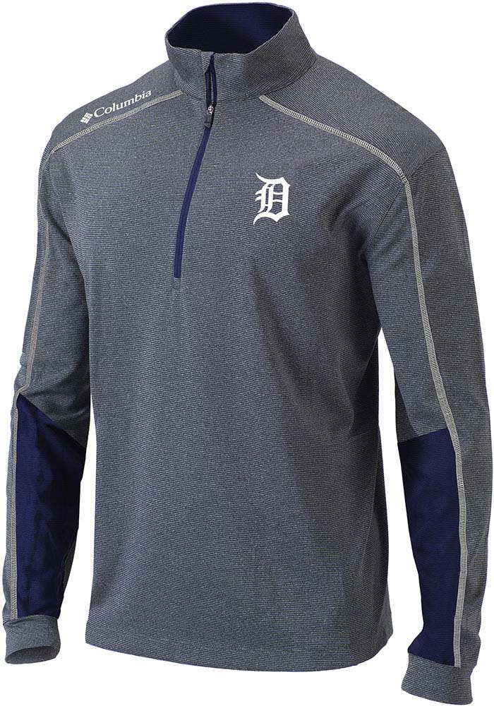 Columbia Detroit Tigers Navy Blue Heat Seal Omni-Wick Rockin It Long Sleeve 1/4 Zip Pullover, Navy Blue, 100% POLYESTER, Size L, Rally House