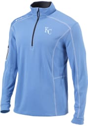 Columbia Kansas City Royals Mens Light Blue Shotgun Long Sleeve 1/4 Zip Pullover
