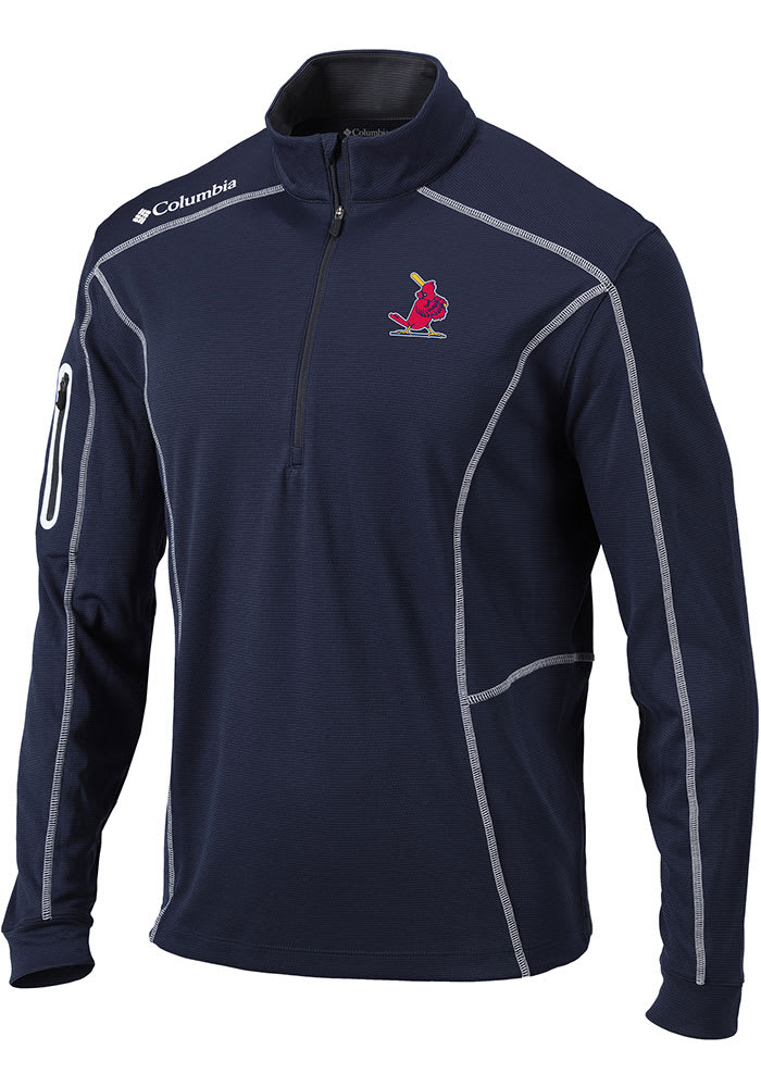 Columbia St Louis Cardinals Mens Navy Blue Omni-Wick Shotgun Long Sleeve 1/4 Zip Pullover