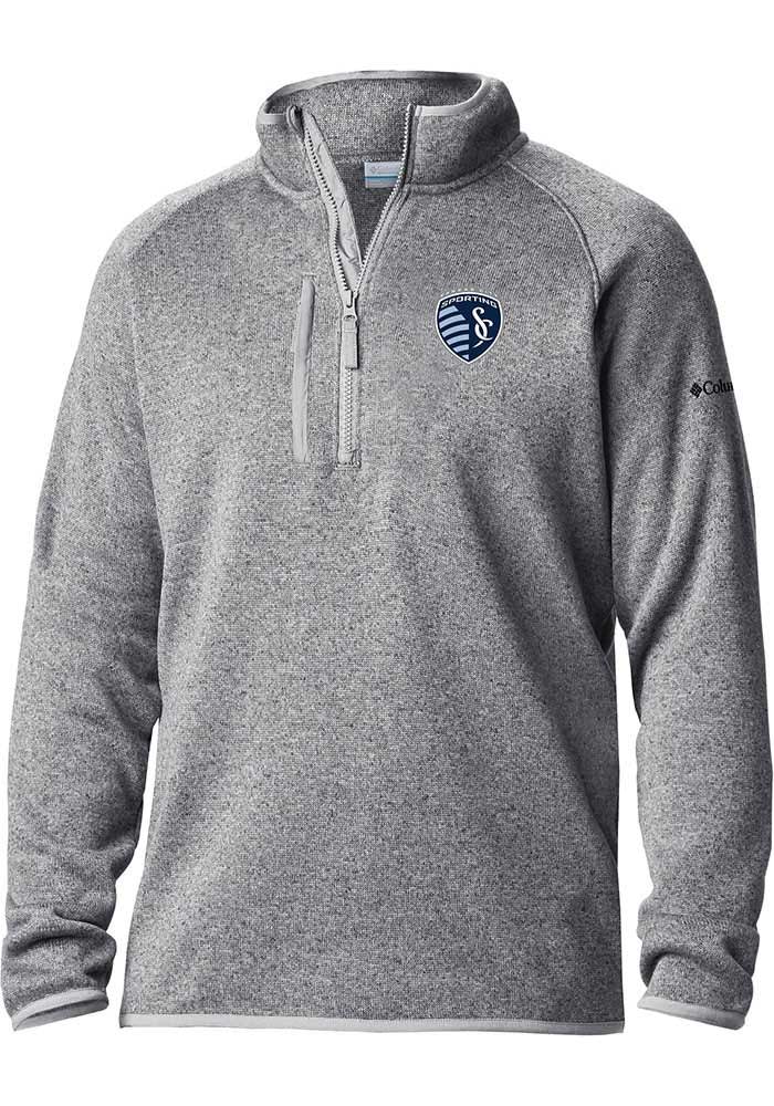 Columbia Sporting Kansas City Mens Grey Canyon Point Long Sleeve 1/4 Zip Pullover