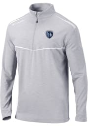 Columbia Sporting Kansas City Mens Grey Scorecard Long Sleeve 1/4 Zip Pullover