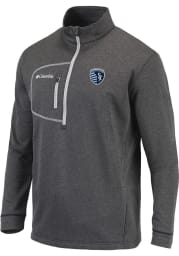 Columbia Sporting Kansas City Mens Charcoal Explorer Long Sleeve 1/4 Zip Pullover