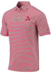 Columbia St Louis Cardinals Mens Red Club Invite Short Sleeve Polo