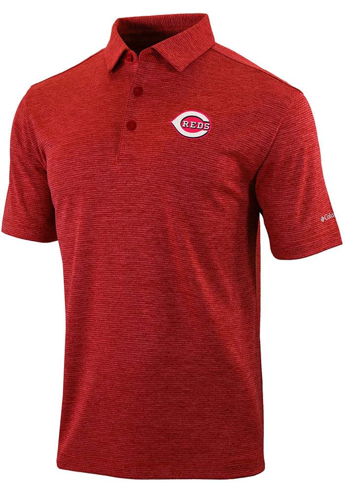 Men's Columbia Red Cincinnati Reds Omni-Wick Shotgun Polo Size: Medium