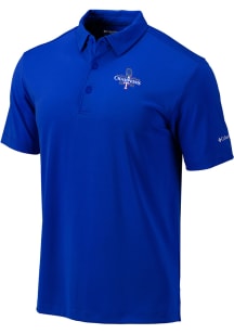Columbia Texas Rangers Mens Blue 2023 World Series Champions LC Logo Short Sleeve Polo