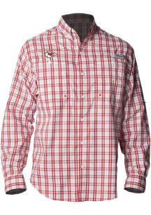 Columbia Kansas City Chiefs Mens Red Super Tamiami Plaid Long Sleeve Dress Shirt