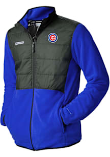 Columbia Chicago Cubs Mens Blue Heat Seal Basin Butte Fleece Medium Weight Jacket