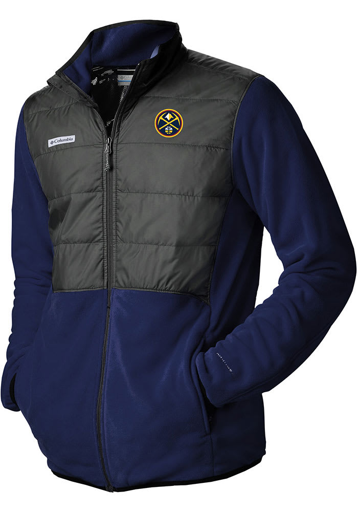 Columbia Denver Nuggets Mens Navy Blue Basin Butte Fleece Medium Weight Jacket
