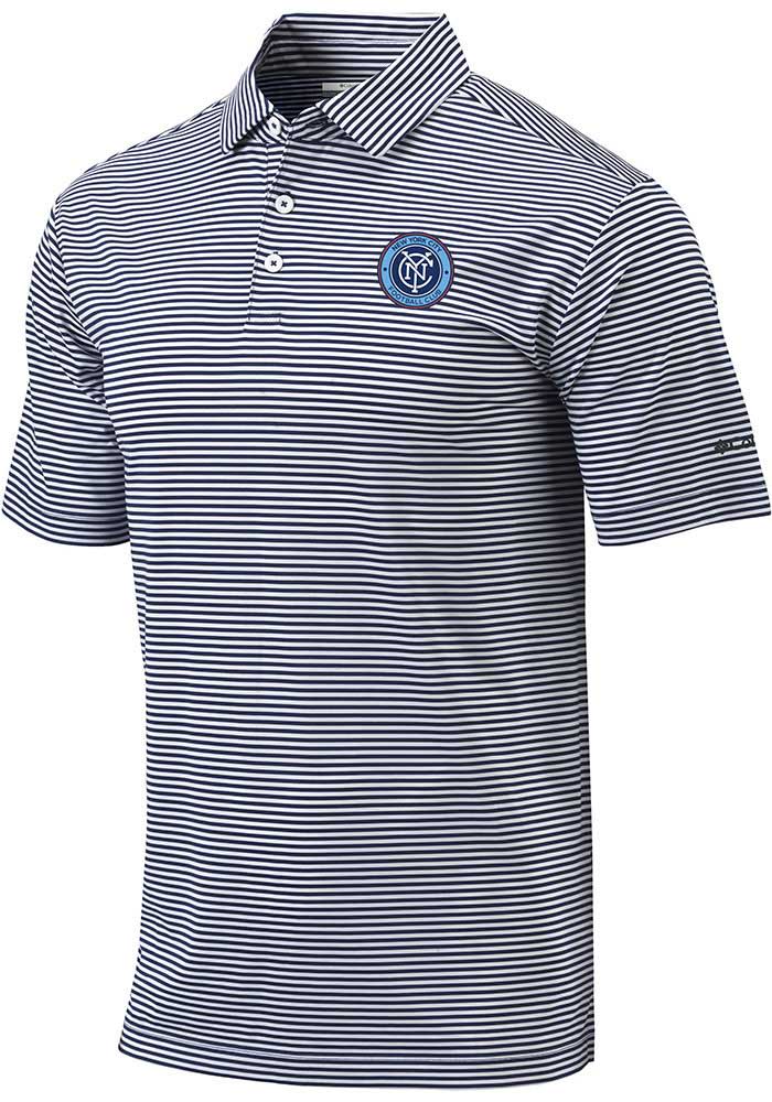 Columbia New York City FC Mens Navy Blue Omni-Wick Club Invite Short Sleeve Polo