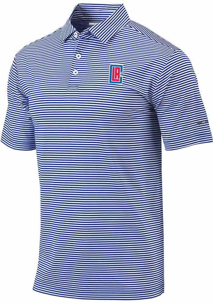 Columbia Los Angeles Clippers Mens Blue Omni-Wick Club Invite Short Sleeve Polo