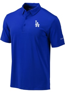 Columbia Los Angeles Dodgers Mens Blue Heat Seal Omni-Wick Drive Short Sleeve Polo