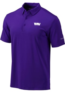 Columbia Sacramento Kings Mens Purple Heat Seal Omni-Wick Drive Short Sleeve Polo