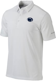 Mens Penn State Nittany Lions White Columbia Heat Seal Omni-Wick Drive Short Sleeve Polo Shirt