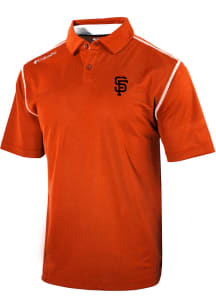 Columbia San Francisco Giants Mens Orange Heat Seal Omni-Wick Shotgun Short Sleeve Polo