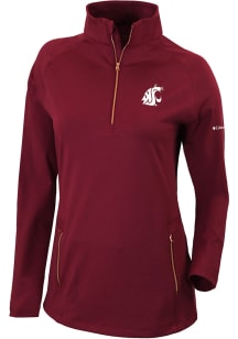 Columbia Washington State Cougars Womens Red Heat Seal Omni-Wick Outward Nine 1/4 Zip Pullover
