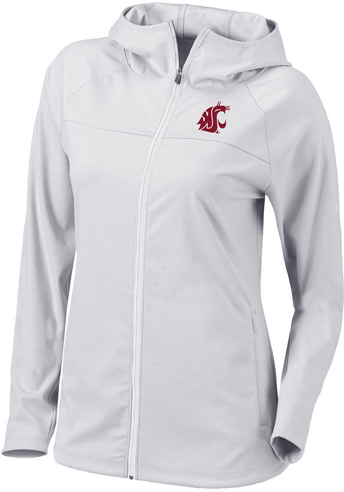 Columbia Washington State Cougars Womens White Omni-Wick Half Shot Long Sleeve Full Zip Jacket