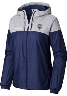 Columbia Seattle Sounders FC Womens Navy Blue Heat Seal Flash Forward Lined Light Weight Jacket