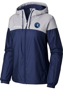 Columbia Minnesota Timberwolves Womens Navy Blue Heat Seal Flash Forward Lined Light Weight Jacket