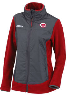 Columbia Cincinnati Reds Womens Red Heat Seal Basin Butte Fleece Medium Weight Jacket