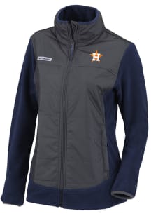 Columbia Houston Astros Womens Navy Blue Heat Seal Basin Butte Fleece Medium Weight Jacket