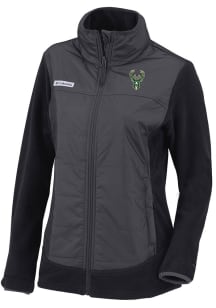 Columbia Milwaukee Bucks Womens Black Heat Seal Basin Butte Fleece Medium Weight Jacket