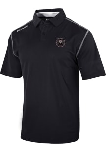 Columbia Inter Miami CF Mens Black Heat Seal Omni-Wick Shotgun Short Sleeve Polo