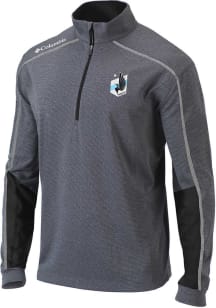 Columbia Minnesota United FC Mens Black Heat Seal Omni-Wick Shotgun Long Sleeve Qtr Zip Pullover